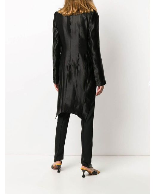 Ann Demeulemeester Black Cotton-blend Asymmetric Tail Jacket