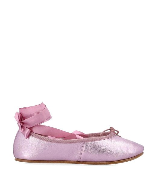 Repetto Pink Sandrine Metallic Ballerina Flats
