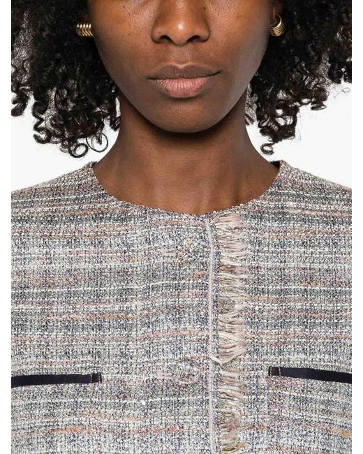 Forte_forte White And Fringed Tweed Jacket