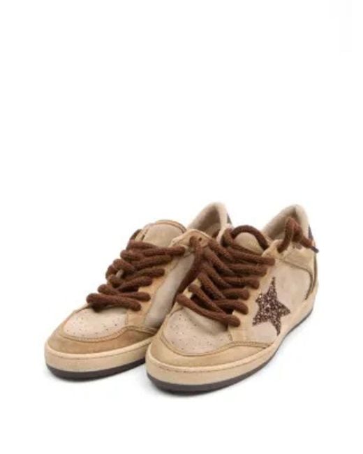 Golden Goose Deluxe Brand Brown Ball Suede Sneakers
