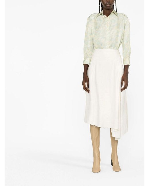 Jil Sander White Printed Blouse