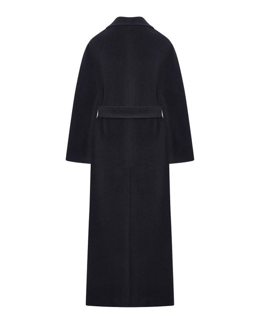 Tagliatore Blue Long Wool Coat