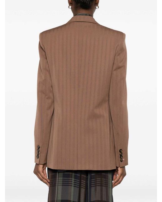 Stella McCartney Brown Wool Double-Breasted Jacket