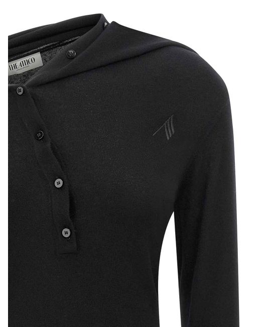 The Attico Black Cashmere Wool Dress
