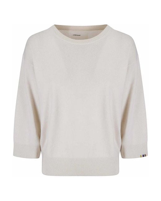 Extreme Cashmere White Short Cashmere Sweater