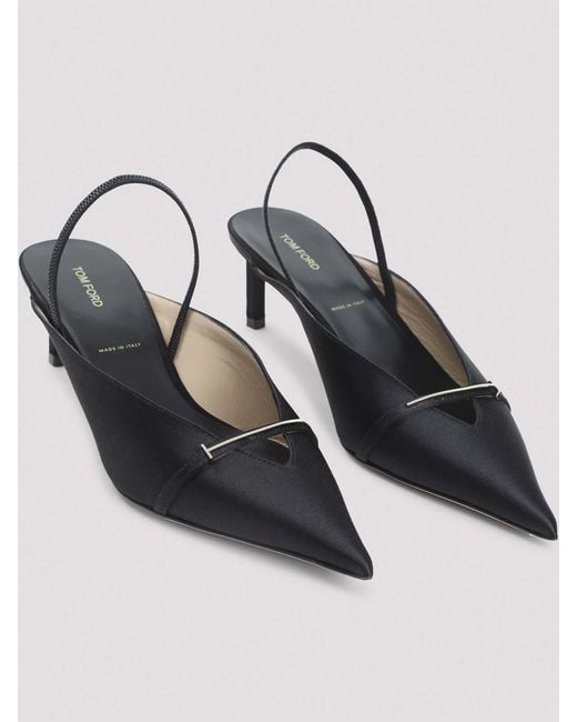Tom Ford White Satin Mules