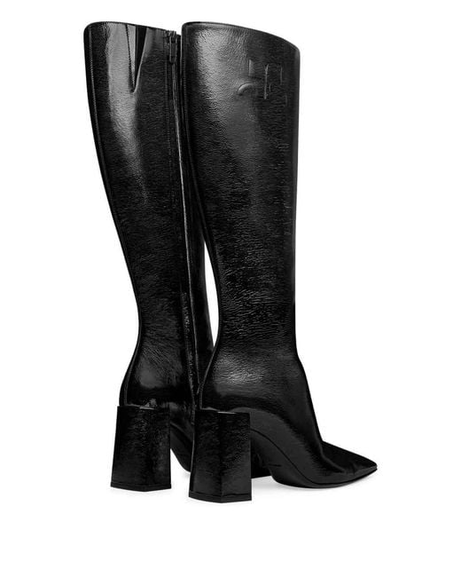 Courreges Black Leather Heeled Boots