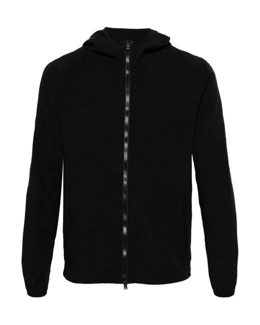 Herno Black Water Resistant Hooded Jacket for men