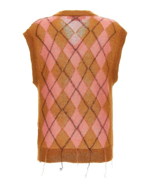 Marni Orange Diamond Vest for men