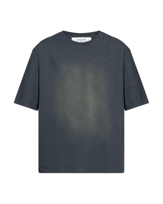 Golden Goose Deluxe Brand Blue Dark Crew Neck T-Shirt for men