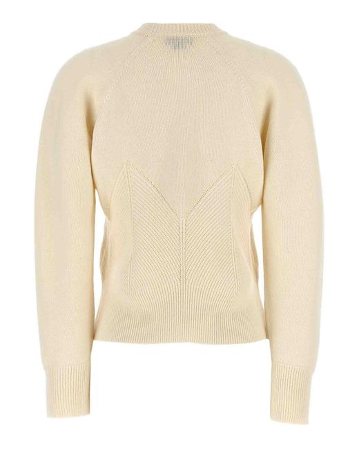 Maglione Con Corsetto Chevron di Alexander McQueen in Natural