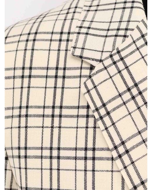 AMI White Checkered Wool Suit Jacket With Notched Lapels for men