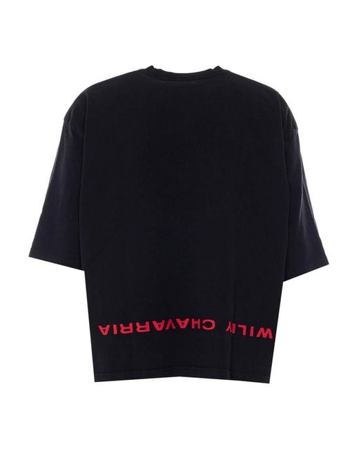 Willy Chavarria Blue Welcome To America T-Shirt for men
