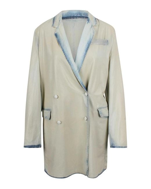 DIESEL Gray Flowing Denim Blazer With An X-Ray Effect