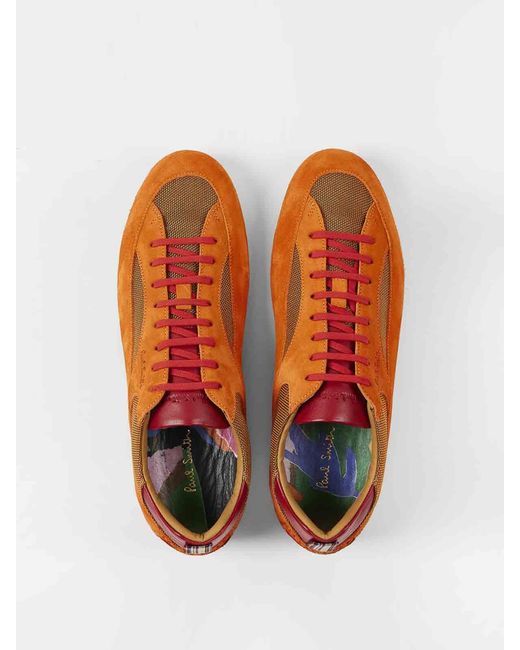 Paul Smith Orange Marini Suede Sneakers for men