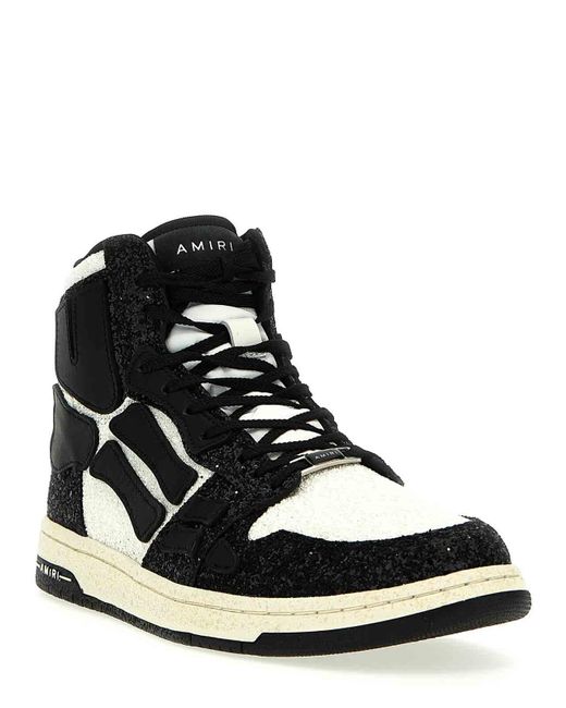 Amiri Black Glittered Skel Sneakers for men