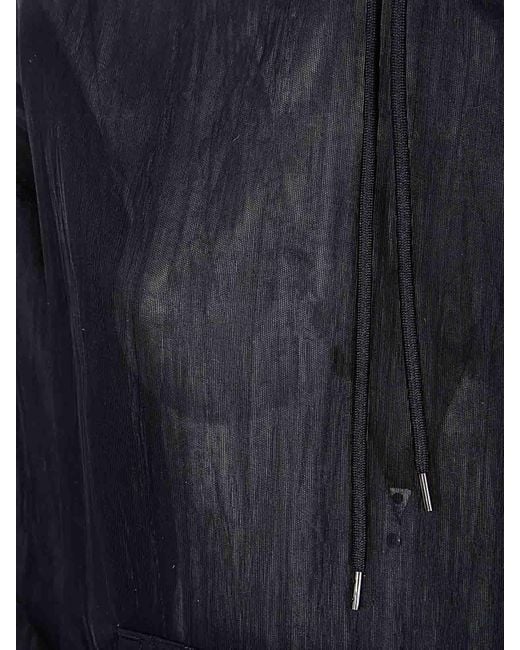 Auralee Black Elastic Sheer Nylon P/O Parka