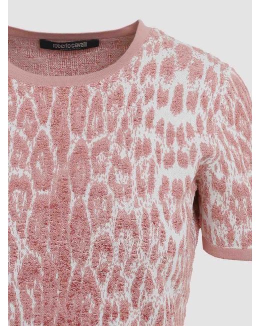 Roberto Cavalli Pink Jaguar Print Mini Dress