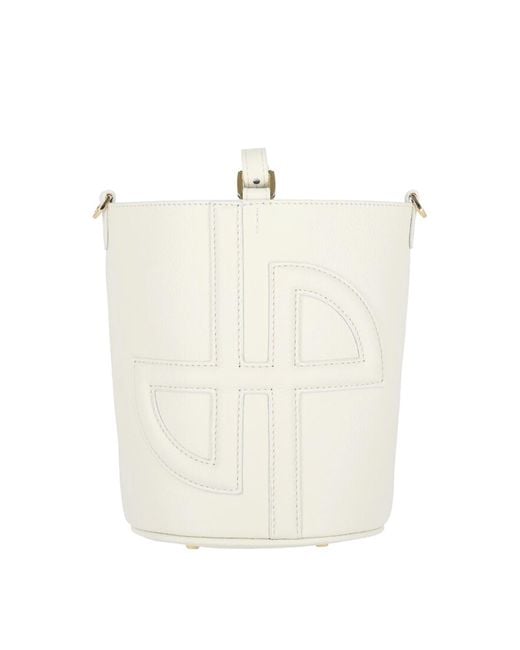Patou White Small Bucket Bag