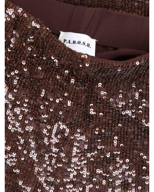 P.A.R.O.S.H. Brown Sequined Trousers