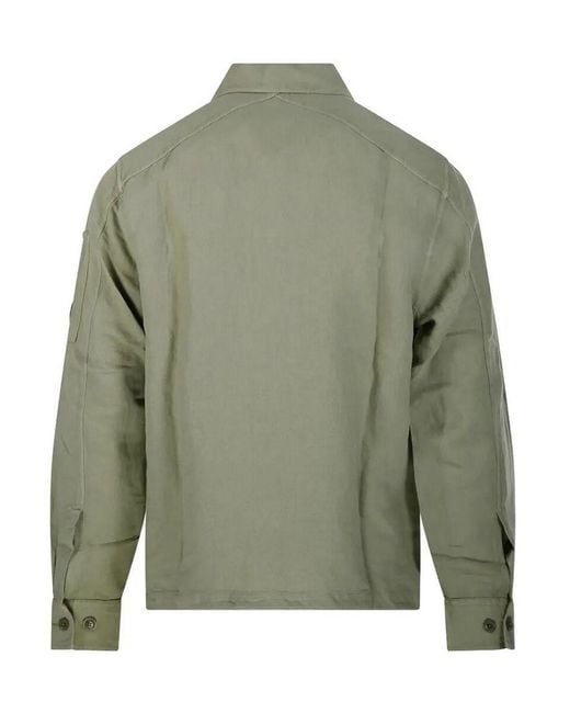 C P Company Green Long Sleeve Shirt for men