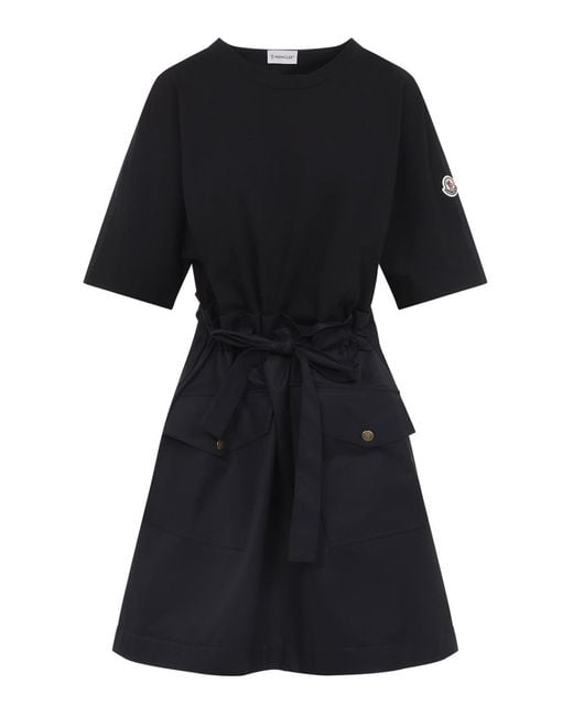 Moncler Black Cotton Mini Dress