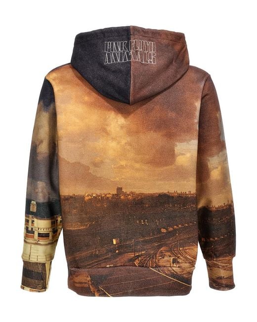 Undercover Gray All-Over Print Hoodie With Embroidered Logo for men