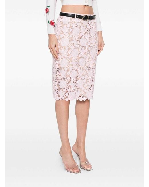 Self-Portrait Pink Midi Skirt