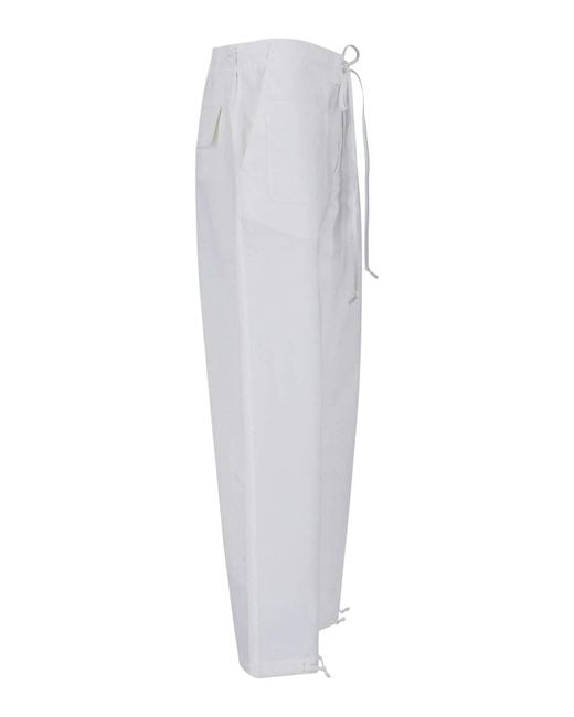 Victoria Beckham White Poplin Trousers
