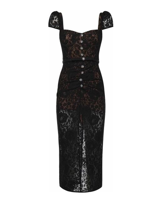 Self-Portrait Black Lace Midi Dress