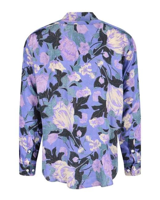 ERL Blue Viscose Shirt for men