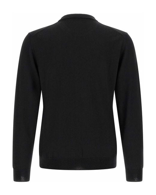Zanone Black Wool Sweater for men