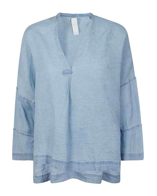 Gilda Midani Blue Linen Shirt