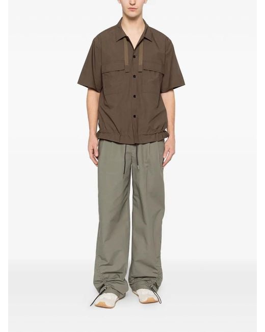 Sacai Brown Cotton Typewriter Shirt for men