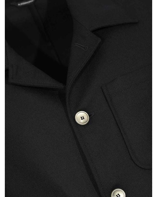 Daniele Alessandrini Black Wool Blend Jacket for men