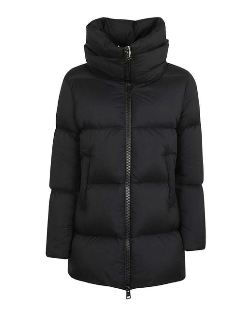 Herno Black Long Padded Quilted Down Jacket