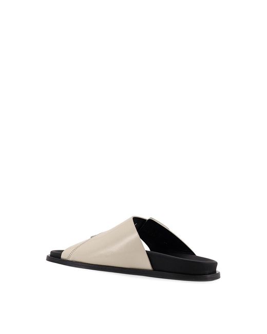 Alohas White Alba Flat Leather Sandals