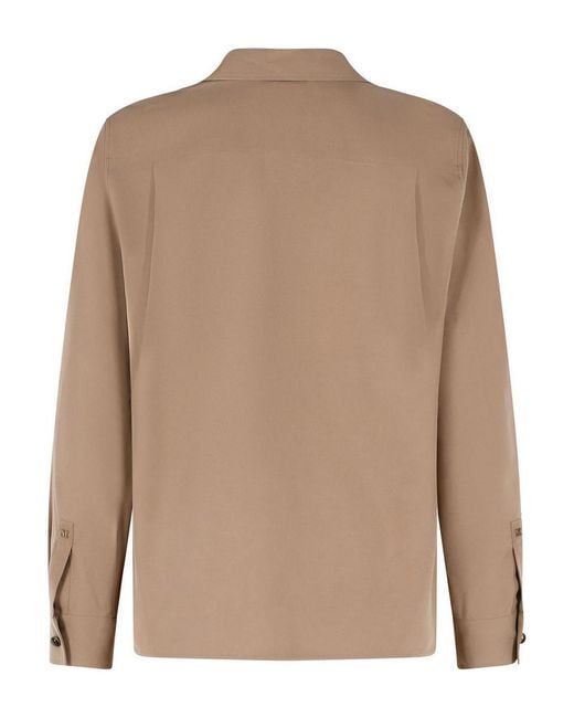 Max Mara Brown Siamese Hazelnut Silk Tela Shirt