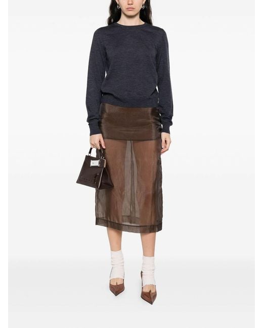 Maison Margiela Blue Wool Crewneck Sweater