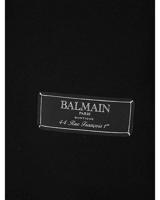 Balmain Black Pierre Label Hoodie for men