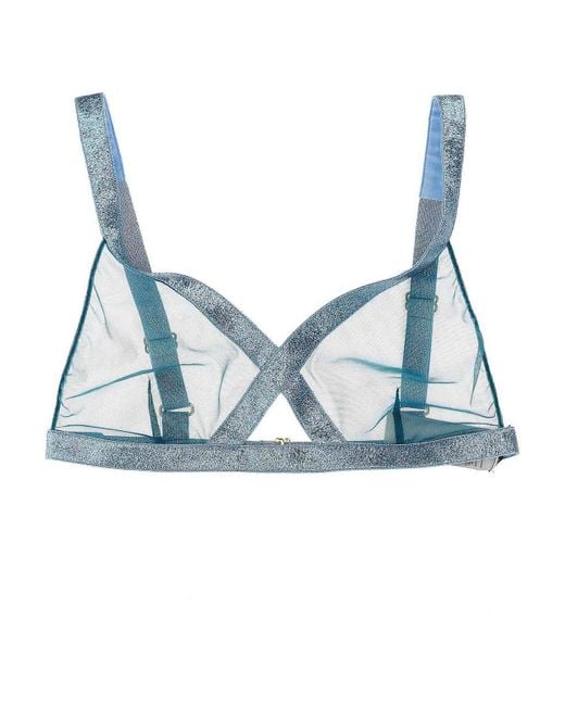 Tom Ford Blue Iridescent Sable Tulle Top