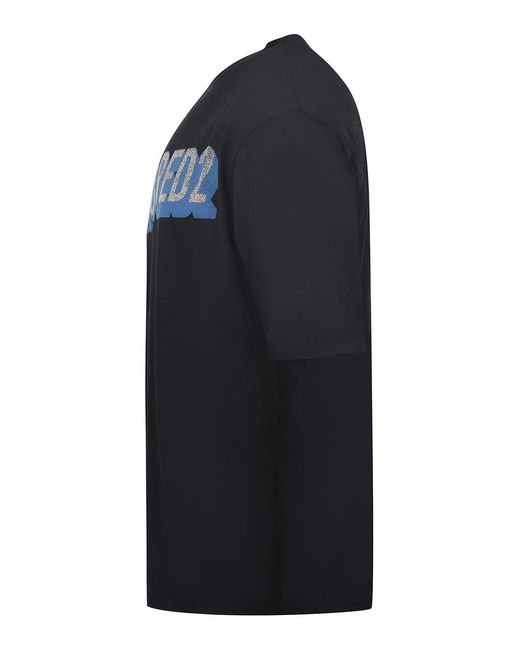 DSquared² Black T-Shirt Made Of Cotton for men