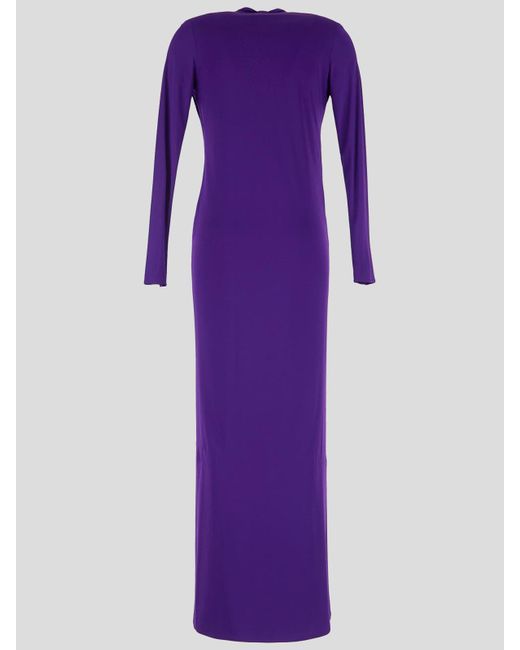 Versace Purple Long Cocktail Dress