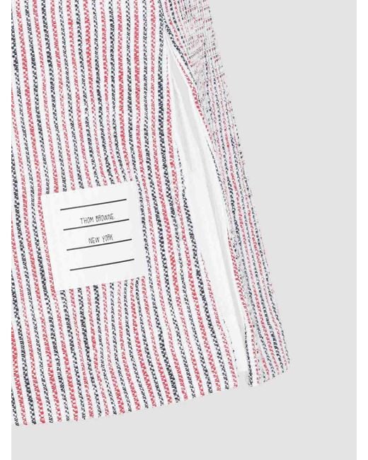 Thom Browne White Mini Box Pleated Skirt