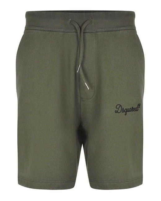 DSquared² Green Bermuda Shorts Made Of Coton for men