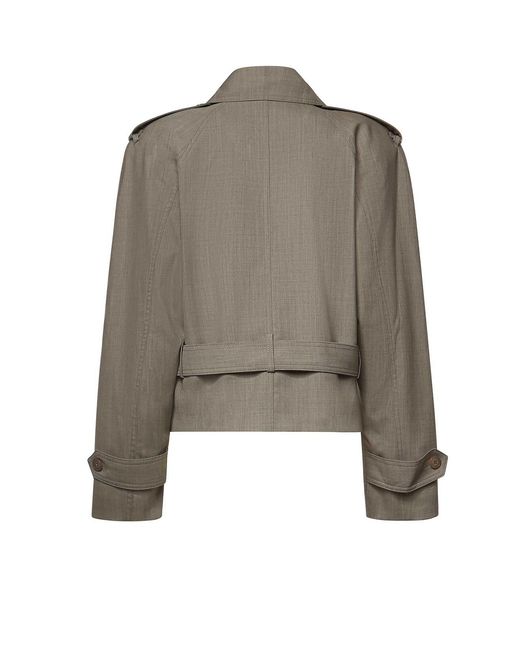 Frankie Shop Brown Stan Cropped Trench Coat