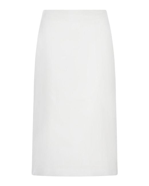 Jil Sander White High-Waisted Skirt