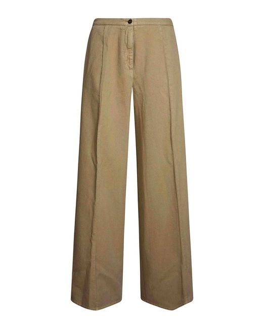 Forte_forte Natural Pantalone Fluid Cotton Twill Wide Leg