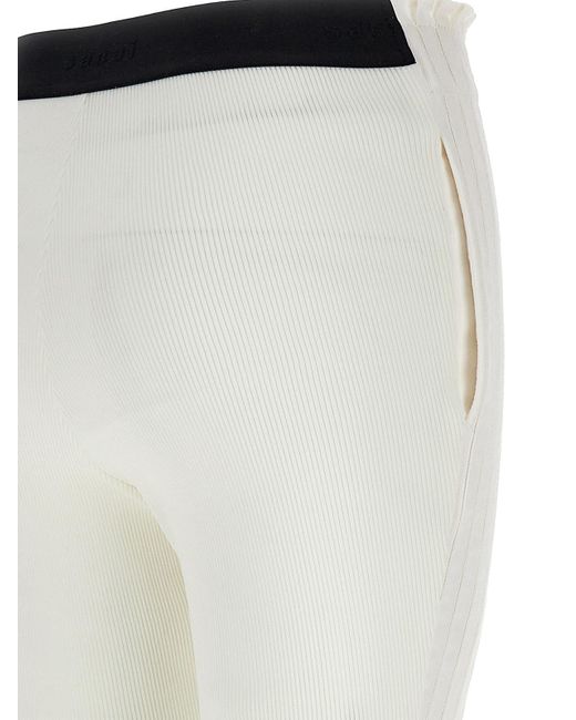 Sacai White Ribbed Pleated Pants