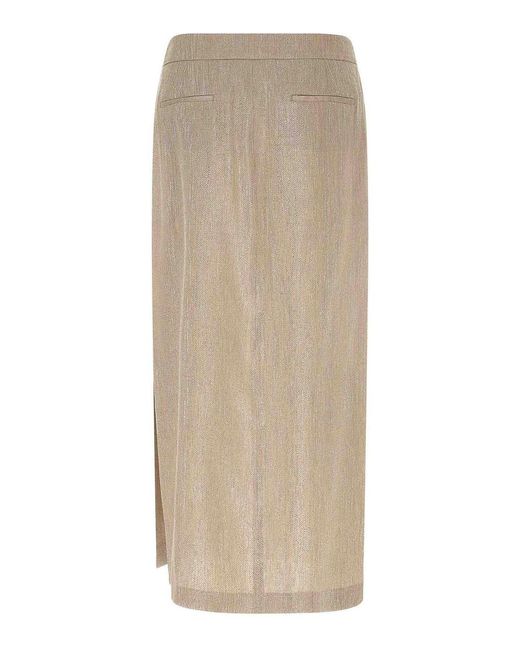 Peserico Natural Lam Thread Skirt